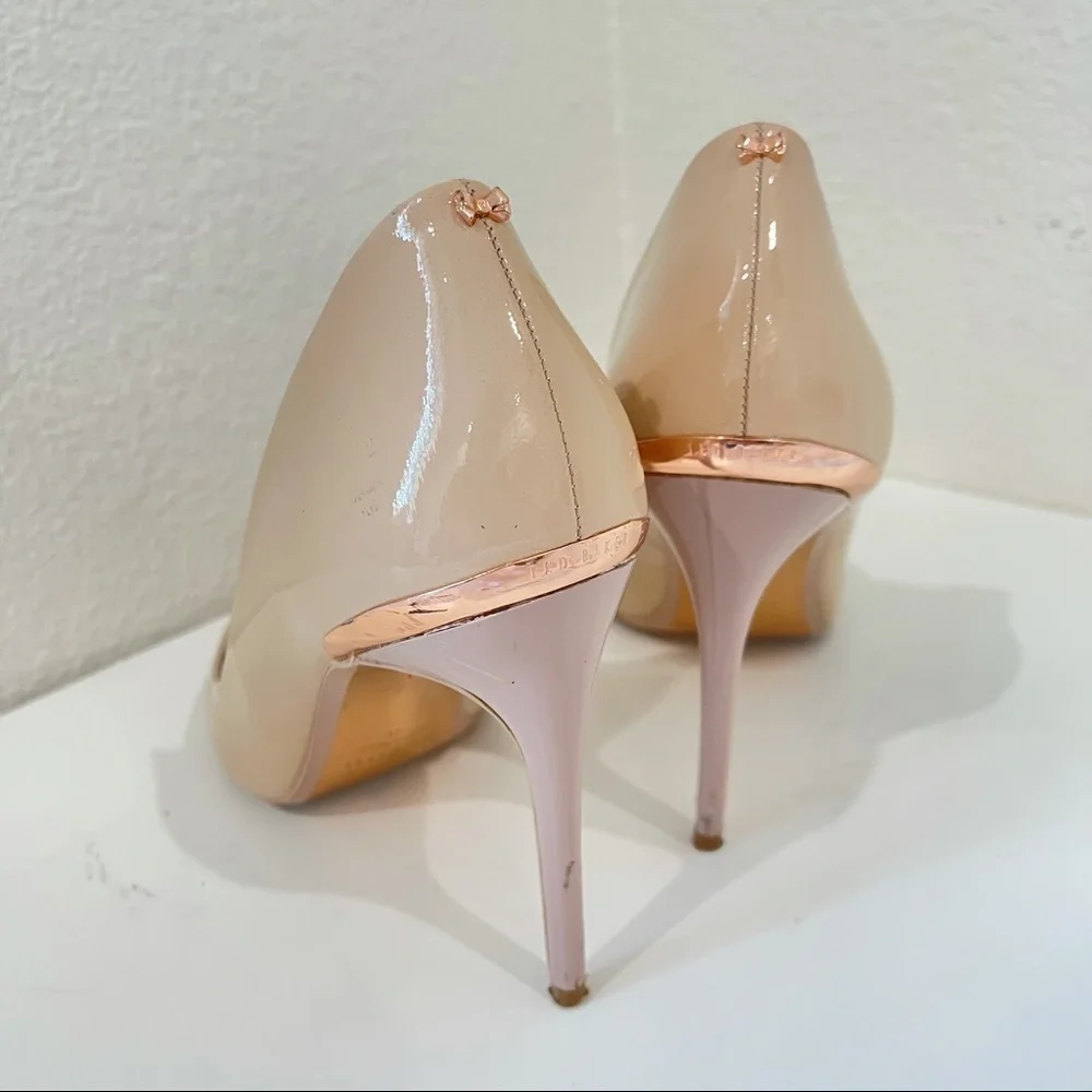 TED BAKER LONDON Pink Nude Cinderella Kaawa Pump Heels Size 41 - Picture 5 of 10